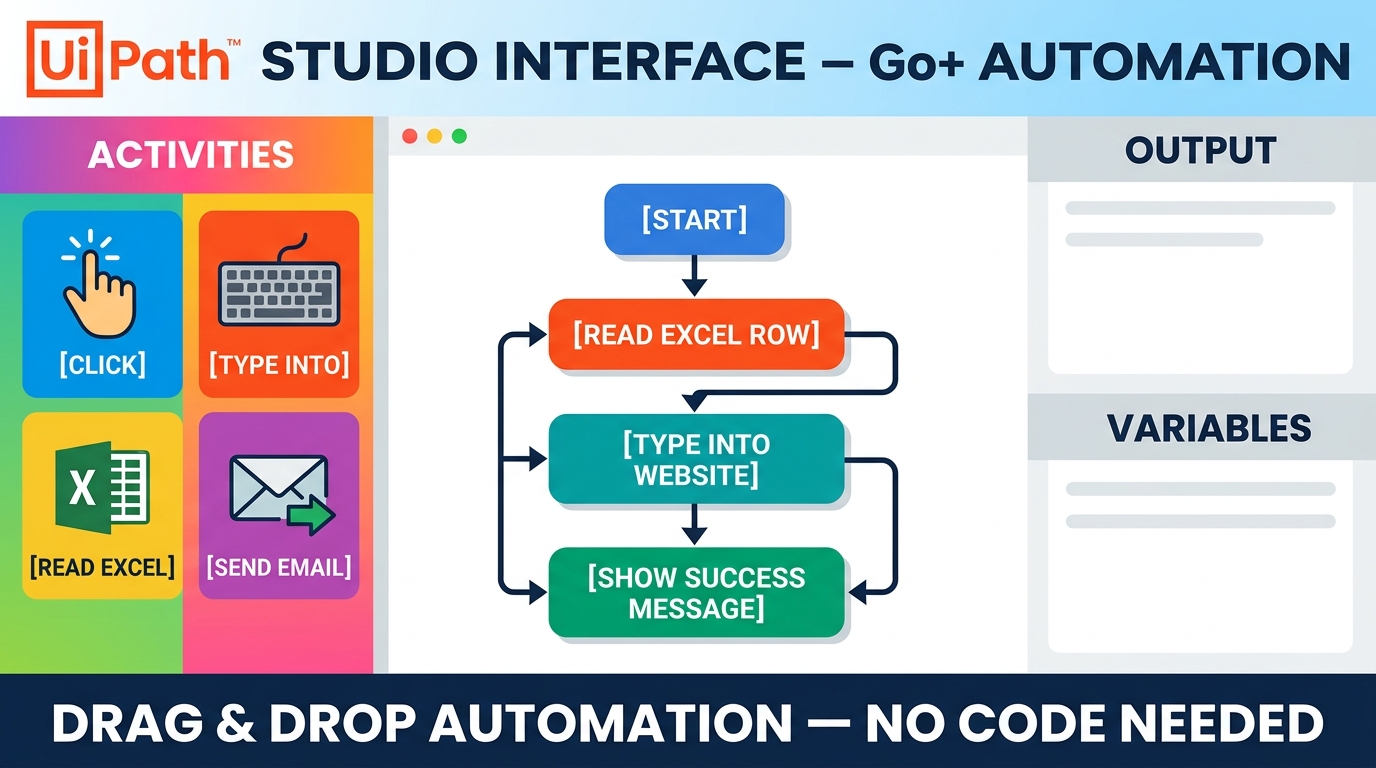 UiPath Studio Visual Interface Diagram